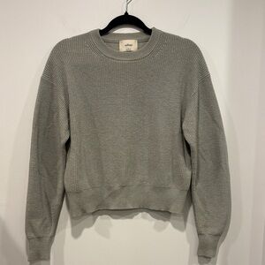 Wilfred Sage Green merino wool cotton blend Crew Neck Sweater